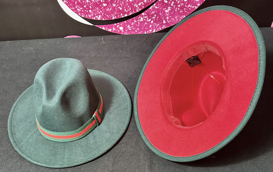 Fedora Trendy/ Wide Brim/Green