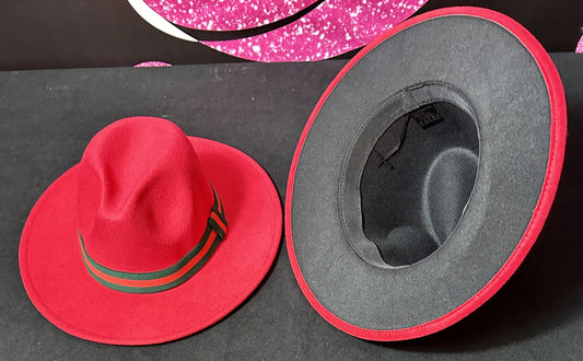 Fedora Trendy/ Wide Brim/Red