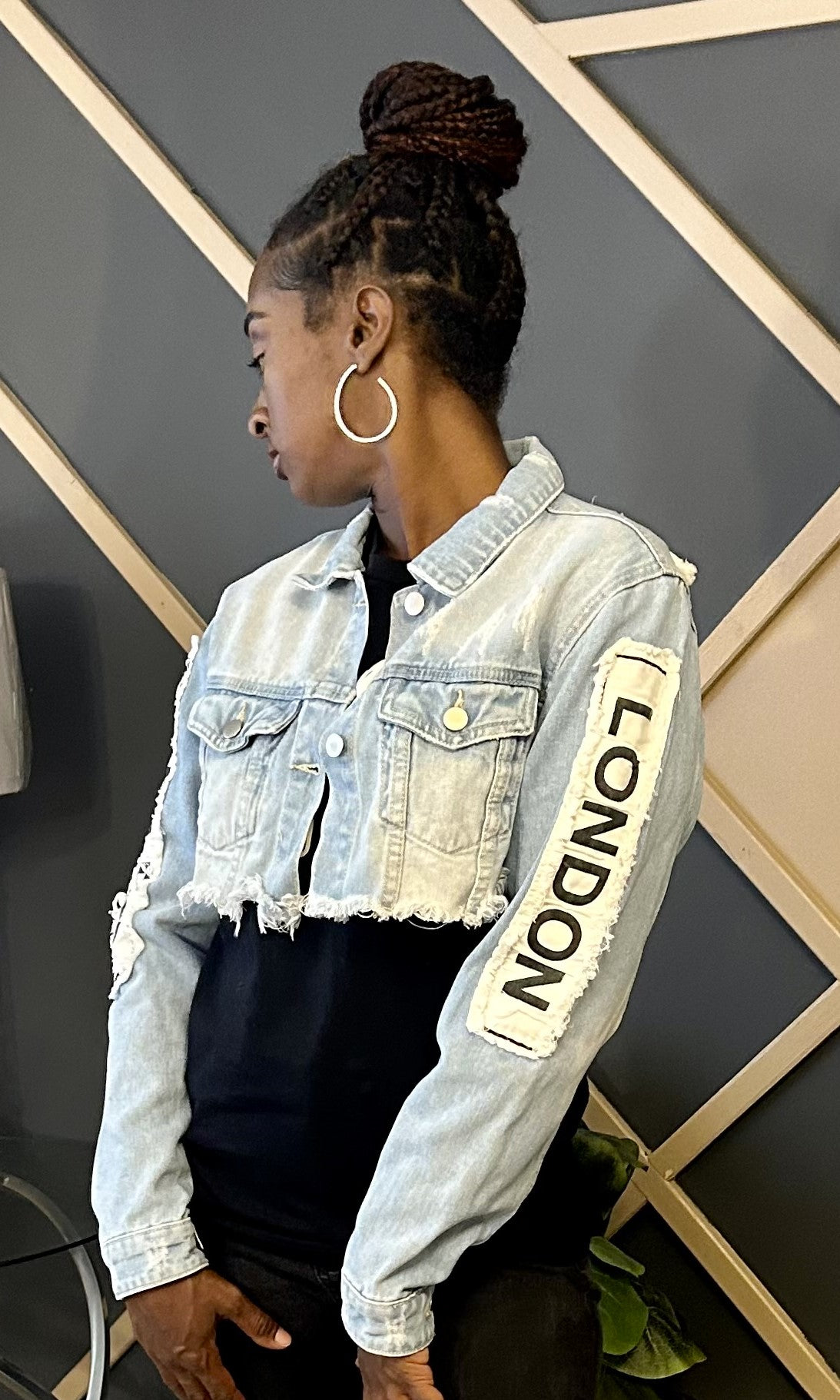 Around The Way Girl Crop Jean Jacket