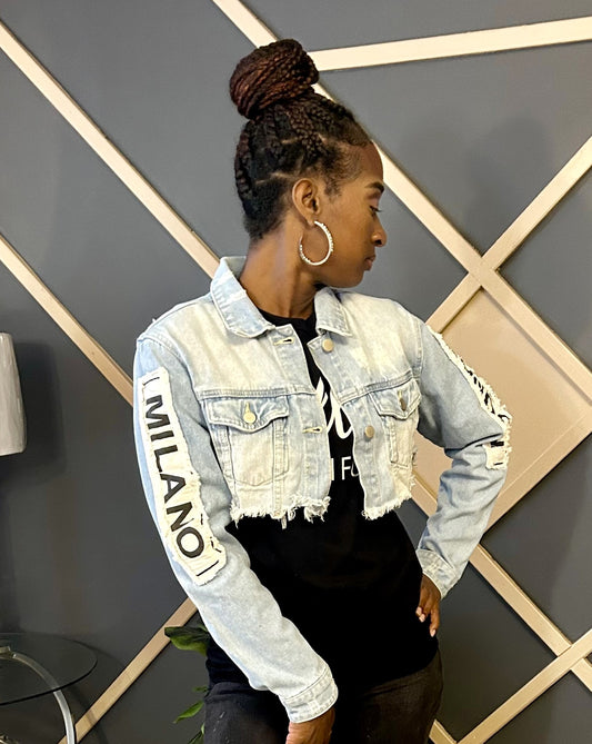 Around The Way Girl Crop Jean Jacket