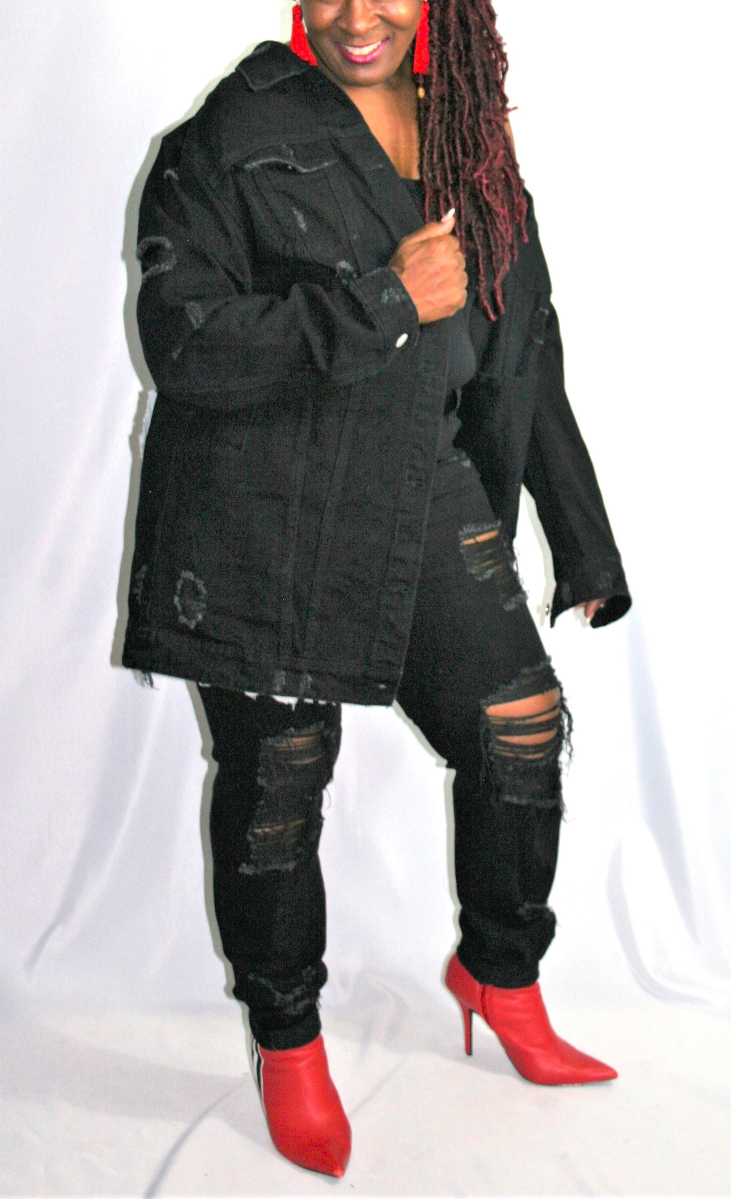 Around The Way Girl (Black Denim) Coat