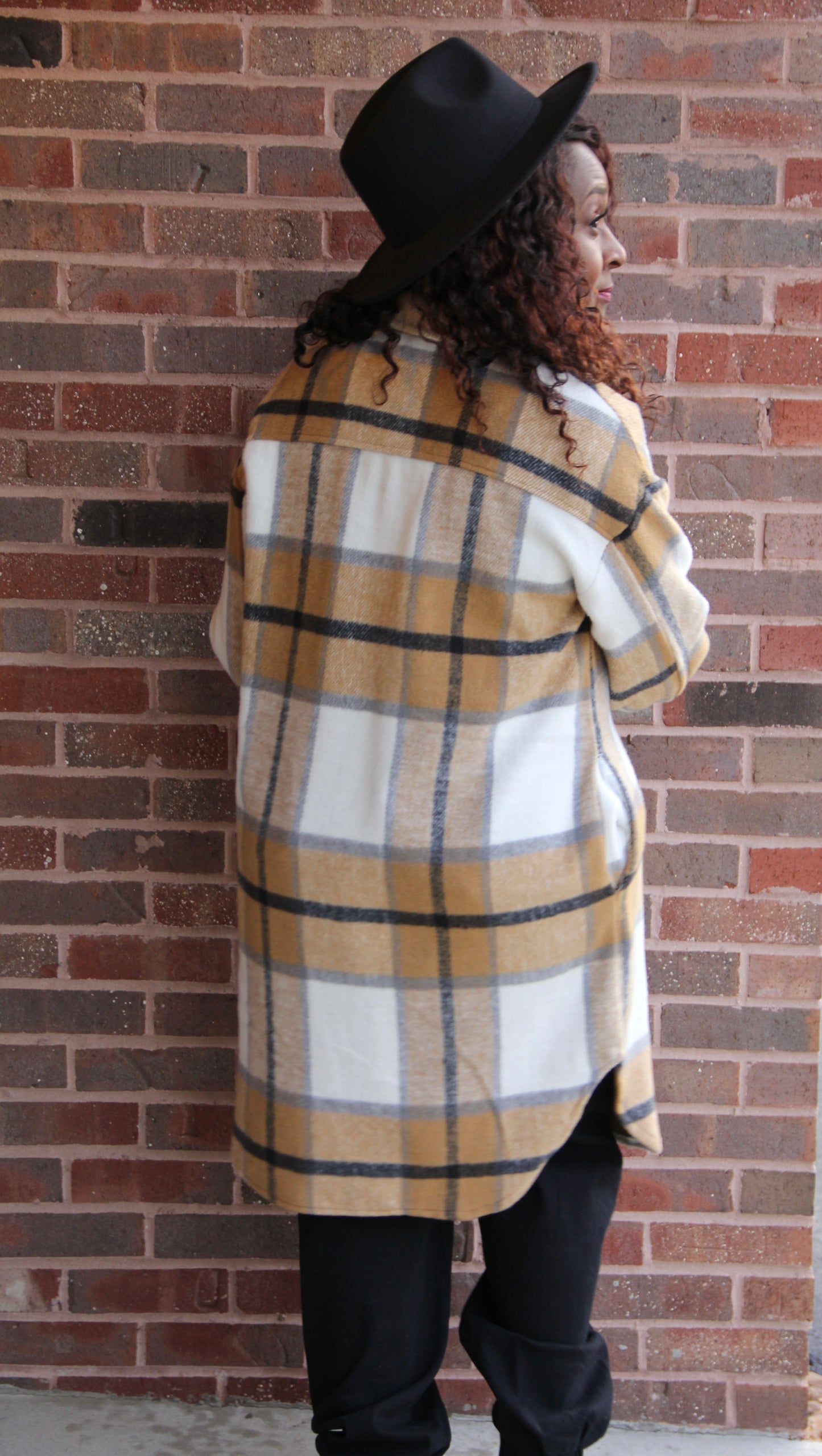 Plaid Queen Midi coat (Khaki)