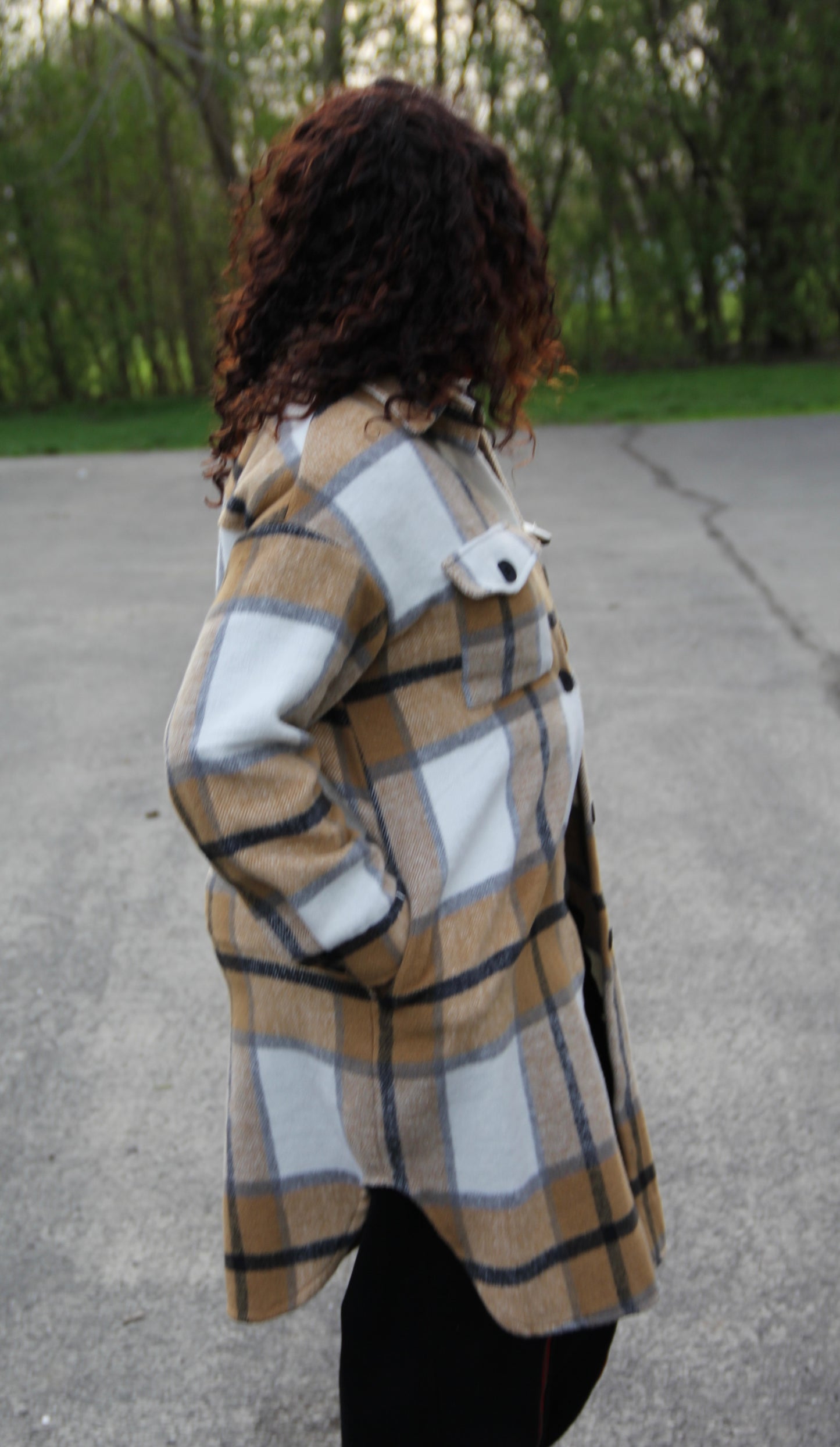 Plaid Queen Midi coat (Khaki)