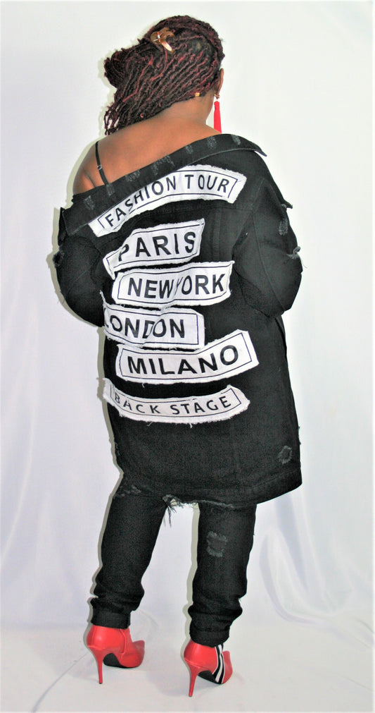 Around The Way Girl (Black Denim) Coat